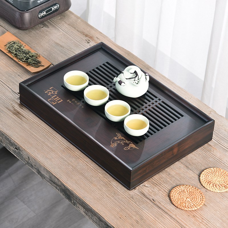 速发天台华莲排制家盘小号竹水茶台蓄水功夫茶具配件大号茶用茶海