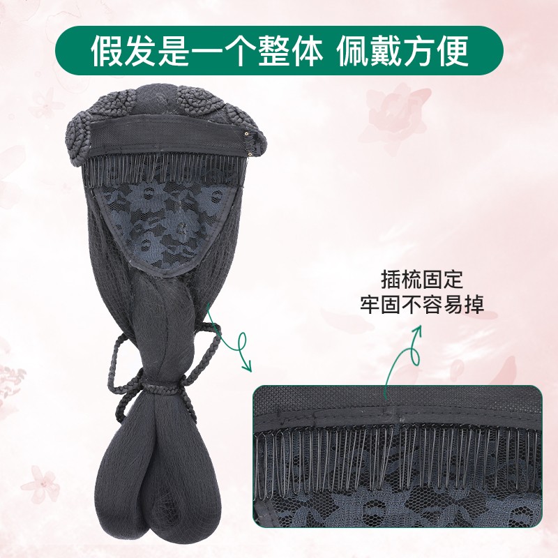 速发古装假发手残党易固定汉服发箍懒人一体式演出后脑勺发包发髻