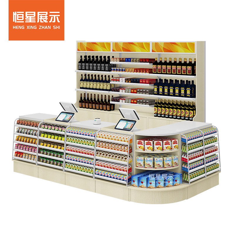 速发超市货架便利店零食架子展示柜中岛展示架多层置物架商店单双