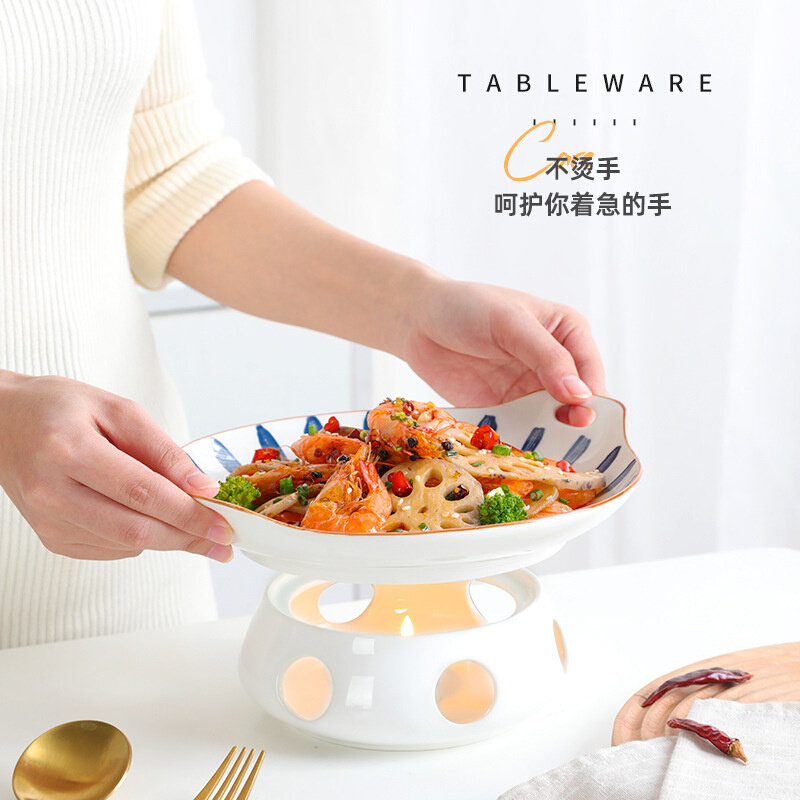 现货速发干锅酒精蜡烛加热炉保温菜盘子热菜盘碗家用酒店餐具梅花