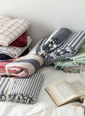 速发A类纯棉色织2洗棉单件单人1.5xx标准双人水00222.2x2.4m