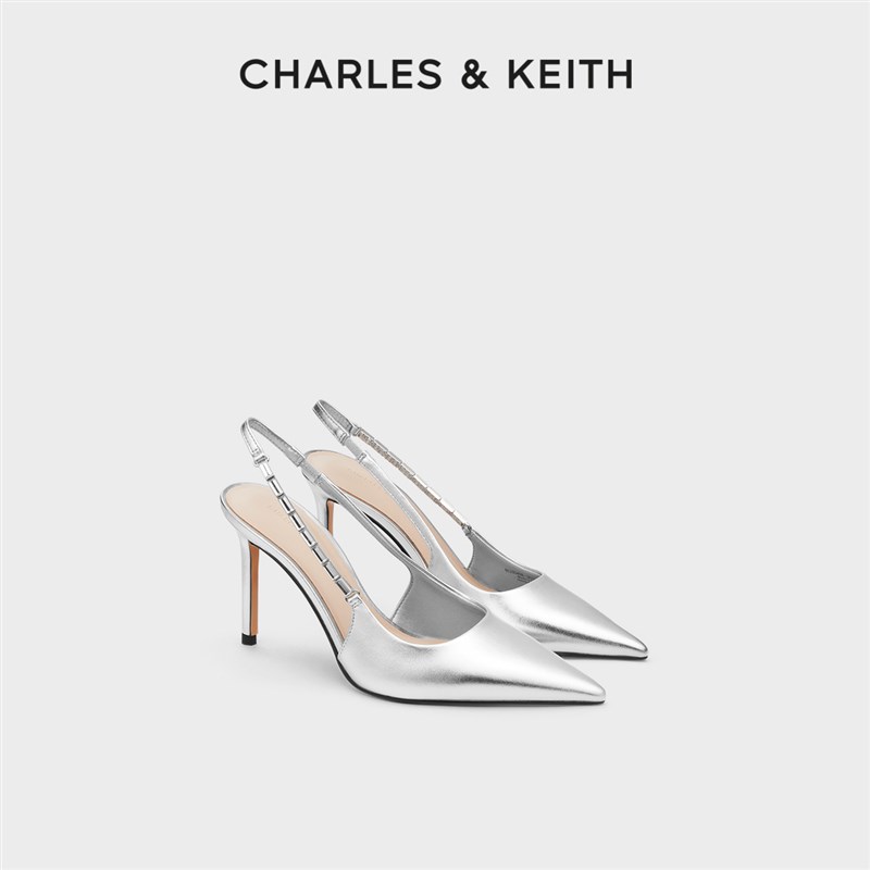 速发C7LES&春2鞋1-60季80H7时尚链条尖头细高跟凉鞋鞋