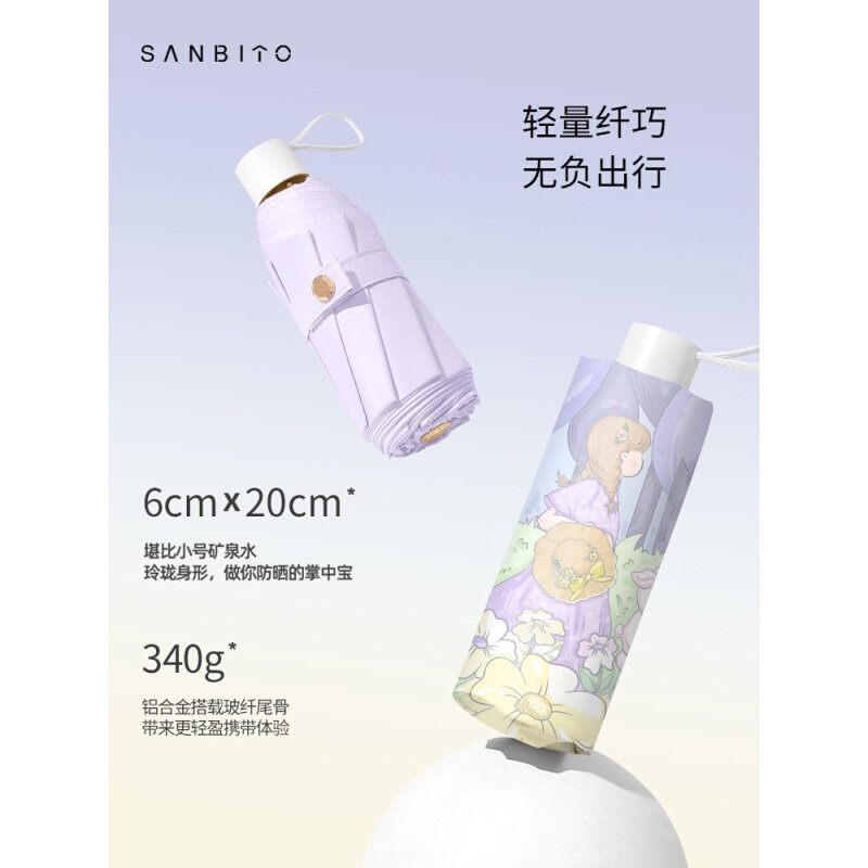 现货速发71TX高颜值双层太阳伞防紫外线女折叠晴雨两用彩胶遮阳伞