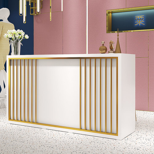 速发吧台收银店柜台简约风美轻奶茶服装台铺发奢母婴