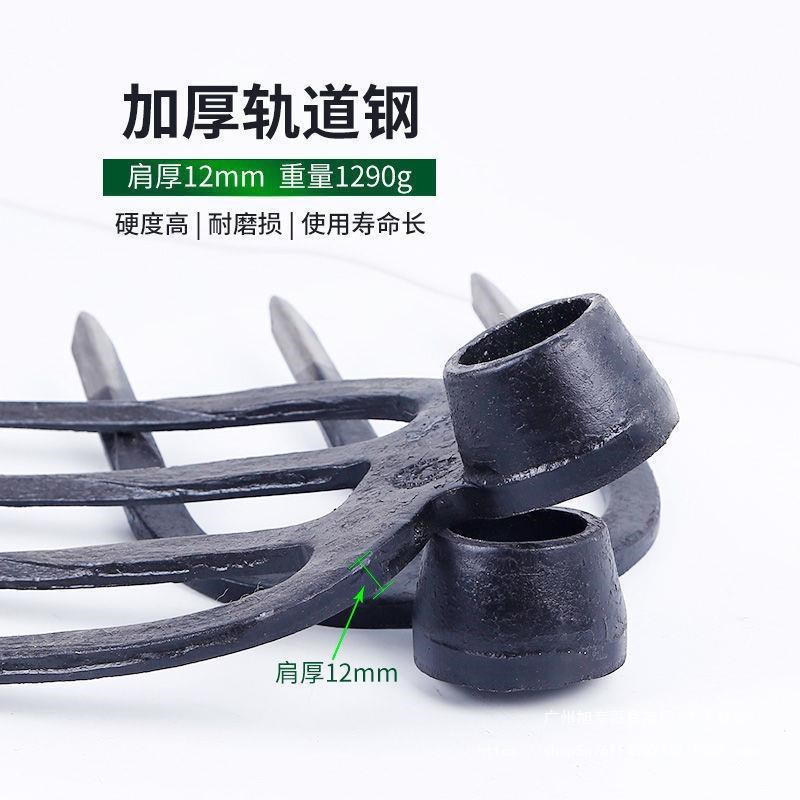 速发三齿锄头农用能荒翻地开式农具多功老全钢松土耙子挖土挖地工
