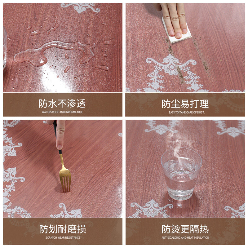 现货速发Q5ZR床头柜垫子软玻璃防尘罩盖布 蕾丝透明桌布pvc防水桌