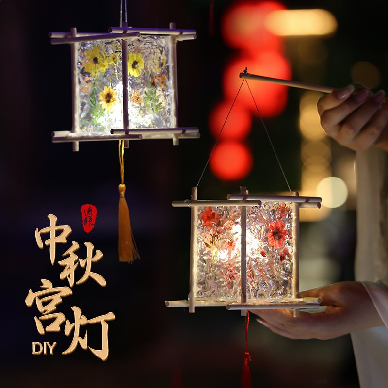 速发灯笼2024新款亚克力夜间发光手提花灯绘画儿童装挂饰古风宫灯