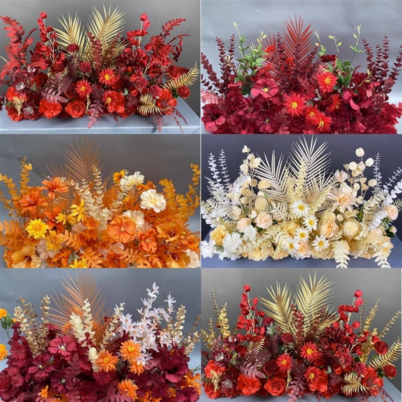 速发【包邮球婚庆婚礼堂点色系地排花路引花盆花花】排挂花红户外