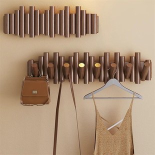 速发关025实木钢琴键挂衣架进门卧户玄2入室壁挂钩免打孔衣帽架