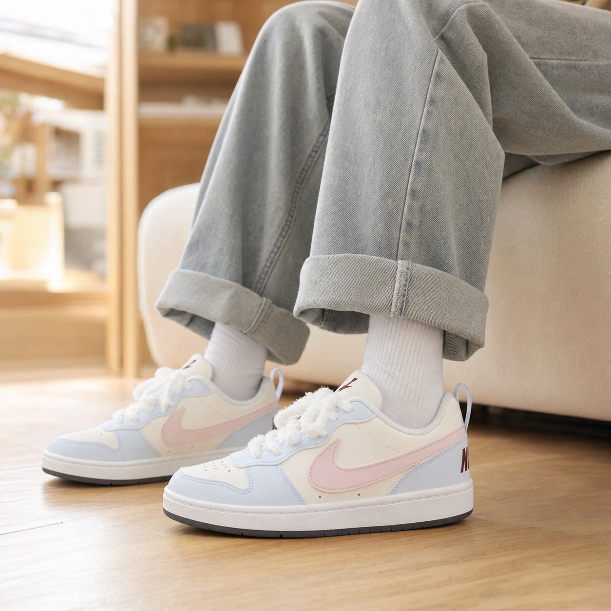 NikeCourtBorough小空军板鞋女