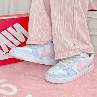 耐克正品Nike小空军潮流百搭学院风休闲时尚女款板鞋低帮蓝粉