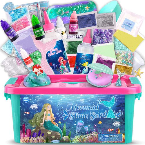 厂家直销 DIY Mermaid slime kit胶水套装美人鱼水晶泥史莱姆彩泥