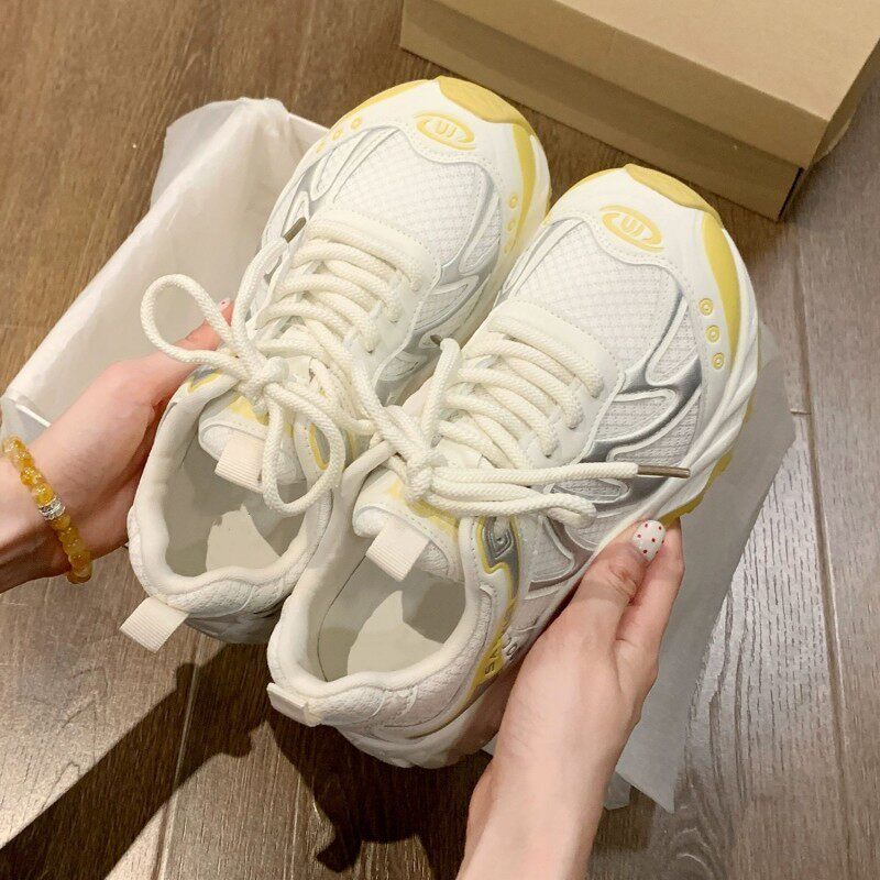 网面透气老爹鞋女2026夏季新款轻便厚底户外耐磨跑步鞋休闲运动鞋