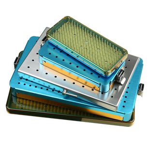 显微器械消毒盒硅胶手术收纳盒眼科外科铝合金高温高压医用不锈钢