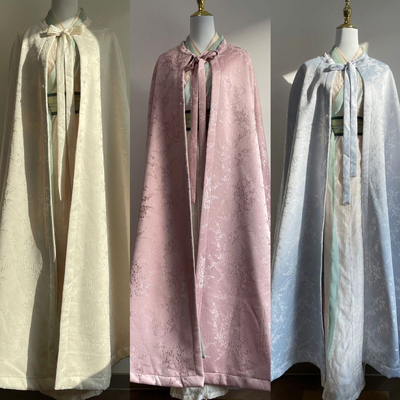 兰若庭原创新品【雪宁】梅花提花缎斗篷 冬款加绒加厚保暖 汉服女