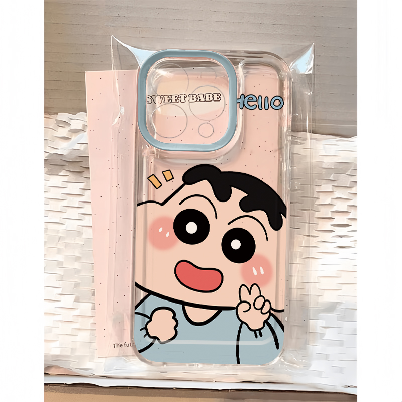 比耶蜡笔小新适用iphone16promax手机壳苹果15/13/12新款11华为mate70创意vivos30小米14oppo红米K80荣耀400