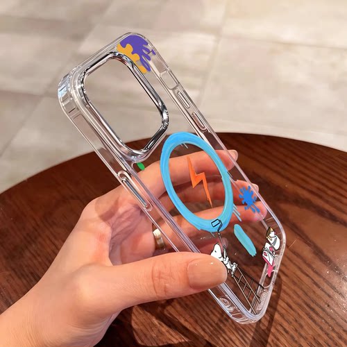 电镀镜头史努比适用苹果17promax手机壳iPhone16新款15/14轻奢透明13华为P70荣耀400vivo小米17红米K80oppo潮
