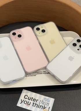 高级肤感透明适用苹果16手机壳iPhone15promax新款14超薄透明硅胶13镜头iphone17全包12plus高级感女11保护套