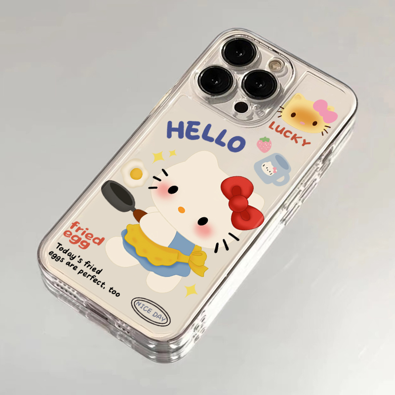 煎蛋Kitty手机壳苹果16pro华为pura70周边kt猫HelloKitty可爱iPhone15Promax小米14卡通vivo凯蒂猫OPPO适用13