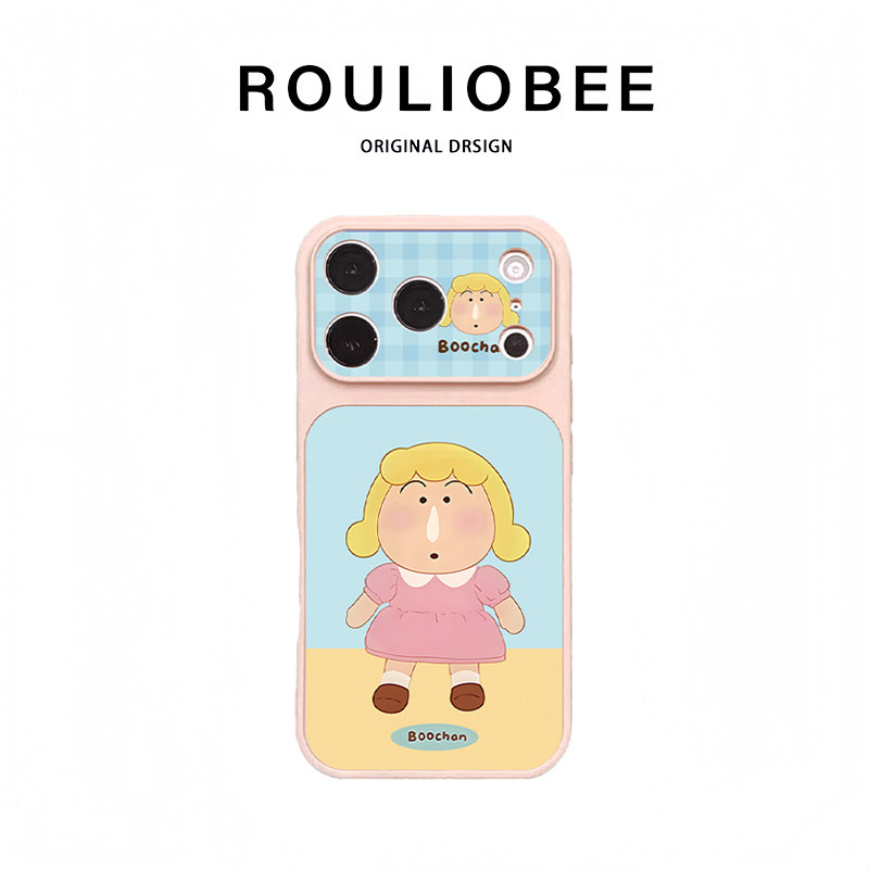 粉色女装阿呆适用苹果18promax手机壳华为mate80pro新款pura90卡通OPPOReno16可爱vivox300全包小米17防摔软