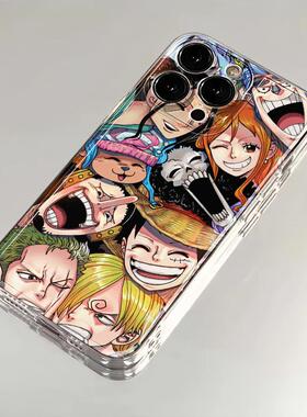 海贼王手机壳适用于苹果16华为mate50路飞p60索隆iPhone15promax叠叠乐13小米12透明nova14动漫11新款pura70