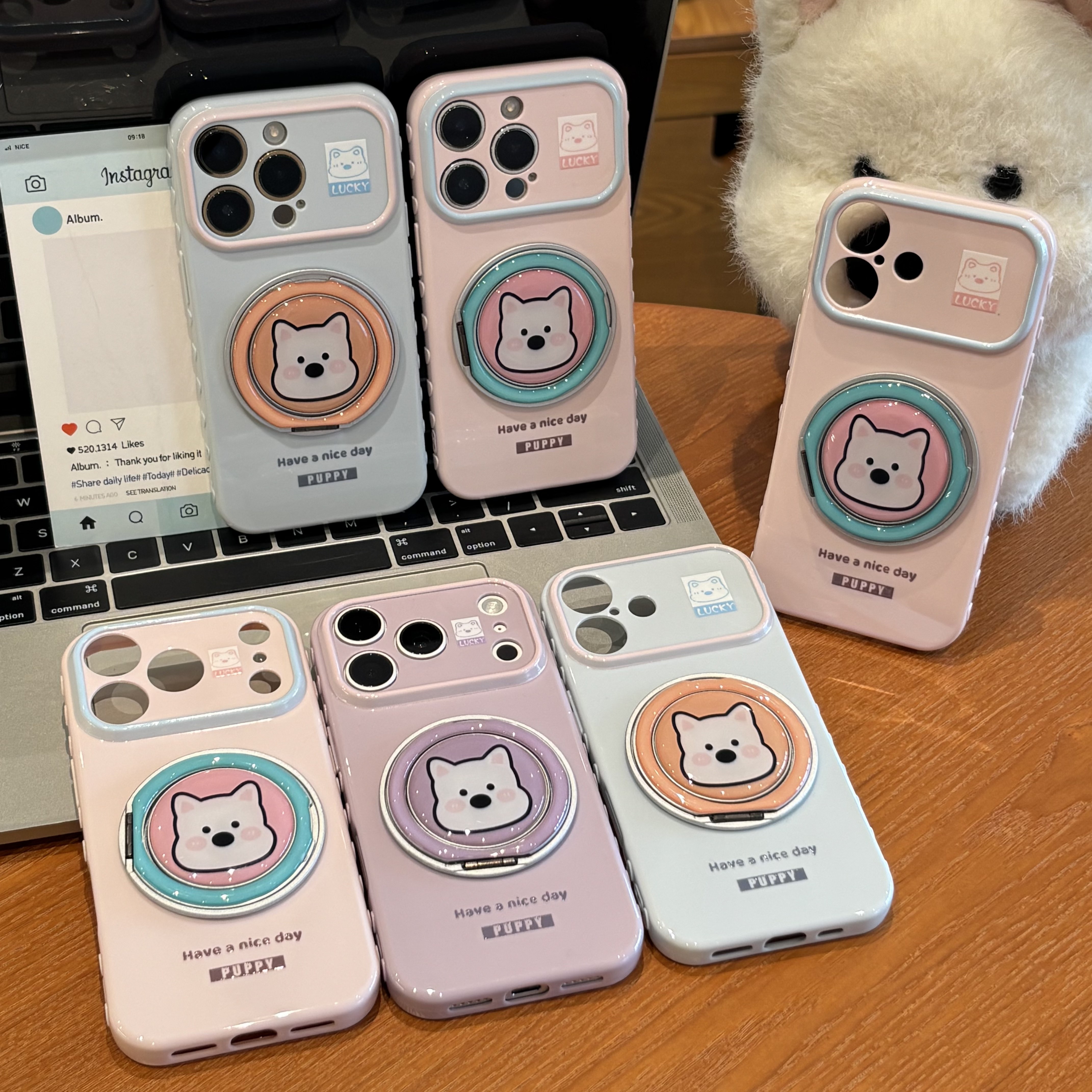 西高地小狗头像支架用苹果17promax手机壳iPhone16/15新款华为mate80pro趣味p90可爱vivox300卡通OPPOReno14