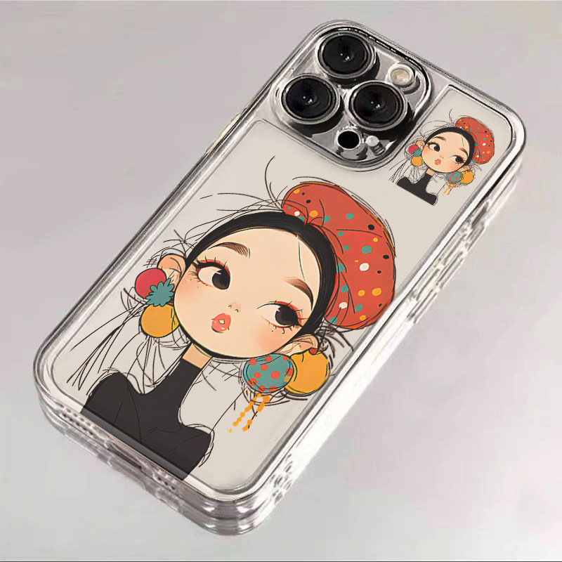 帽子女孩适用iphone17promax手机壳苹果16/15/14新款13软12华为mate70创意vivos30小米17oppo红米K80荣耀400