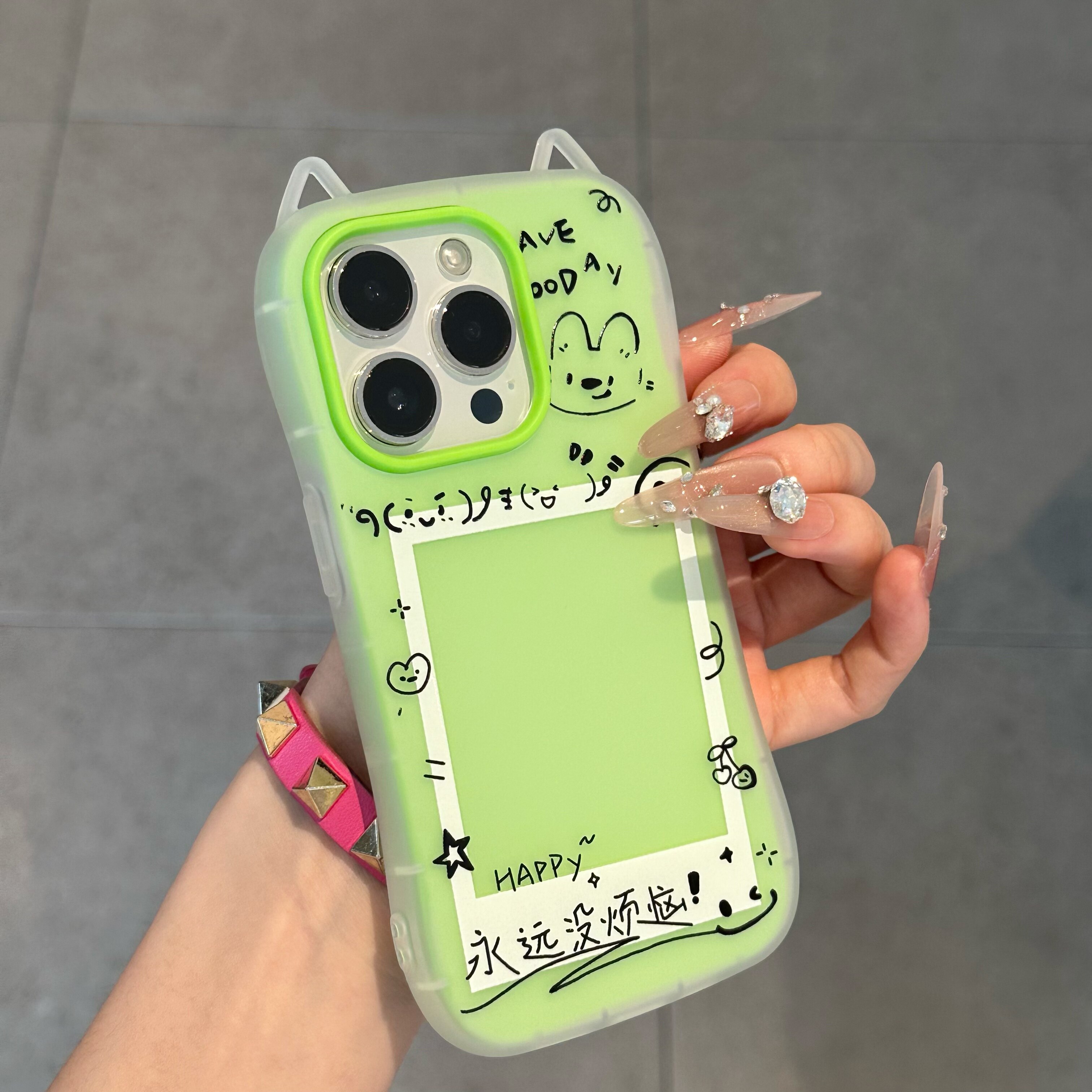 小猫相框可放相片适用iPhone17promax果冻二合一猫耳朵手机壳苹果16/15pro简约马卡龙14个性百搭13新款保护套