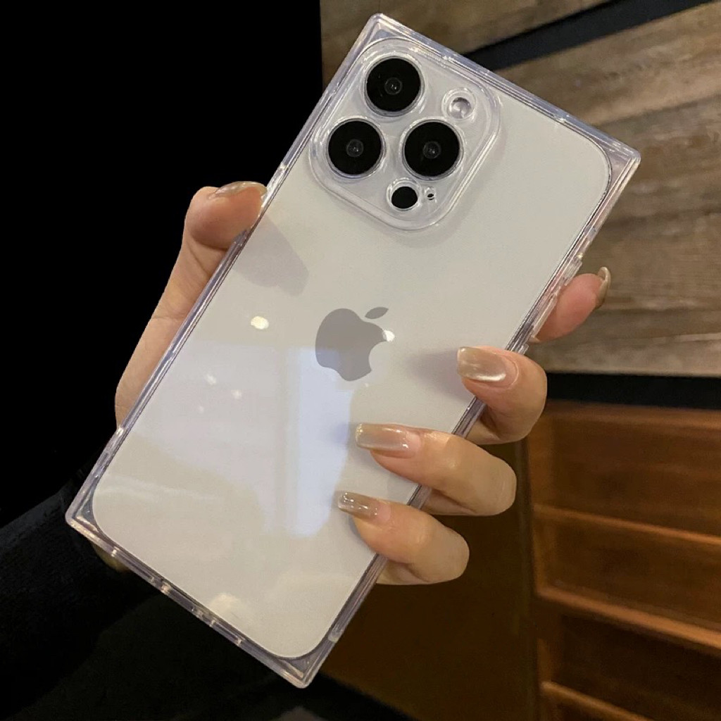 创意方块直角高级感透明壳适用iPhone16promax手机壳苹果15pro新款14简约13防摔个性16保护套男女款12软壳11