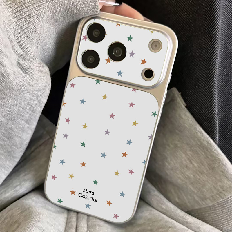彩色星星大视窗秒变17适用苹果16promax手机壳iphone15新款14华为mate60pro小米17创意pura80荣耀400reno13