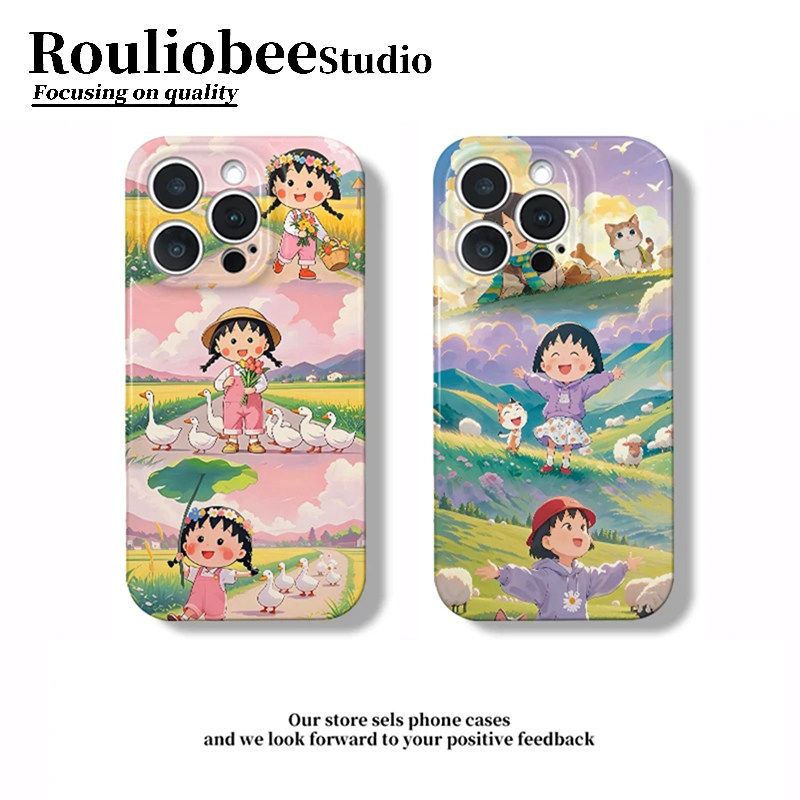 开心小丸子适用苹果17promax手机壳iPhone16/15/14新款13菲林壳12华为PURA90创意vivoS60小米17红米K80保护套