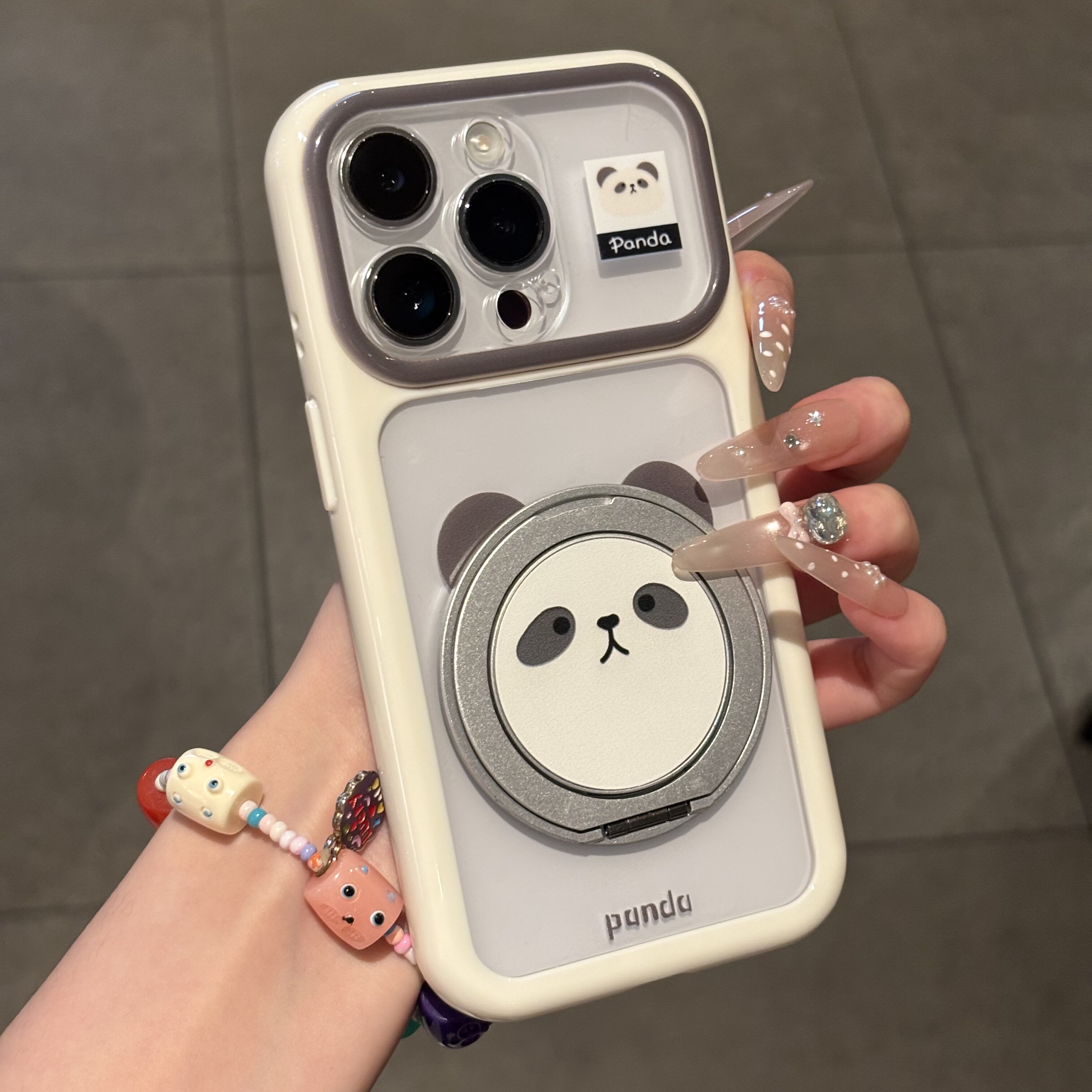 熊猫表情360支架适用苹果17promax手机壳iphone16/15新款14华为mate60pro小米17大视窗pura80荣耀400reno13潮