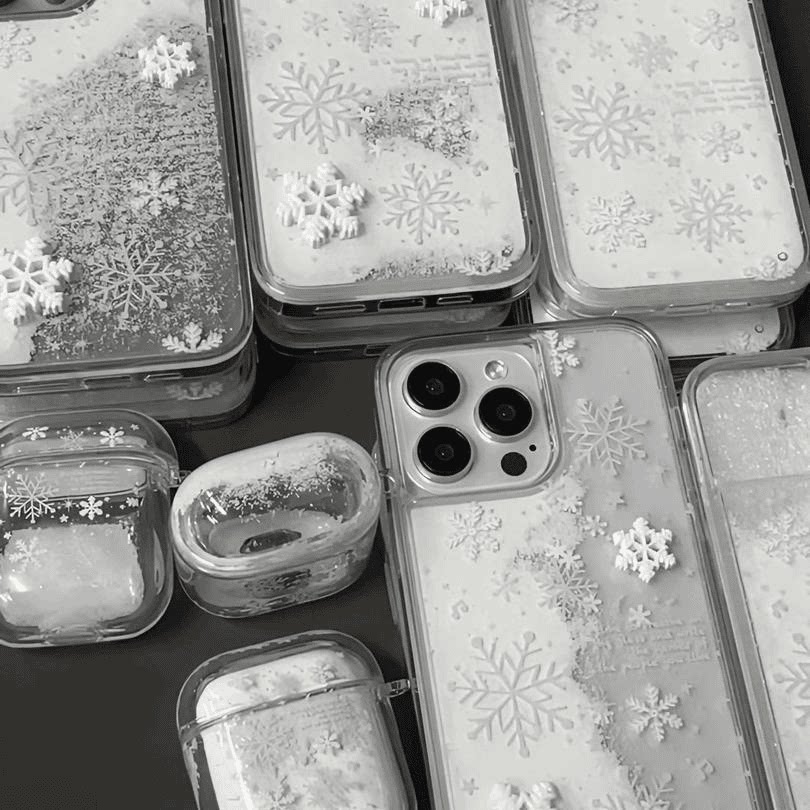 秋冬流沙雪花适用苹果17promax手机壳iPhone16/15新款13高级感12华为P70荣耀400vivoS30小米14红米K80oppo