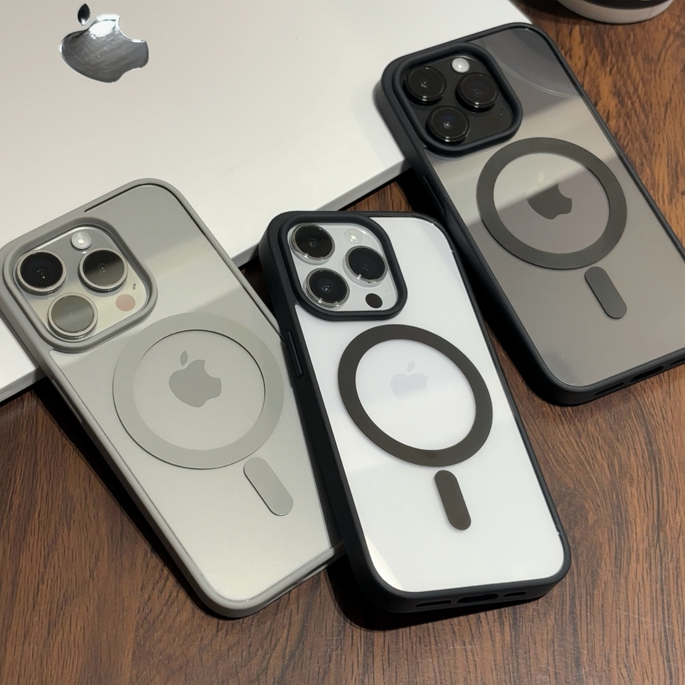 高级感大气黑透明肤感磁吸无线充电适用iphone15promax手机壳苹果14proMax简约高级13新款全包12保护套男女11