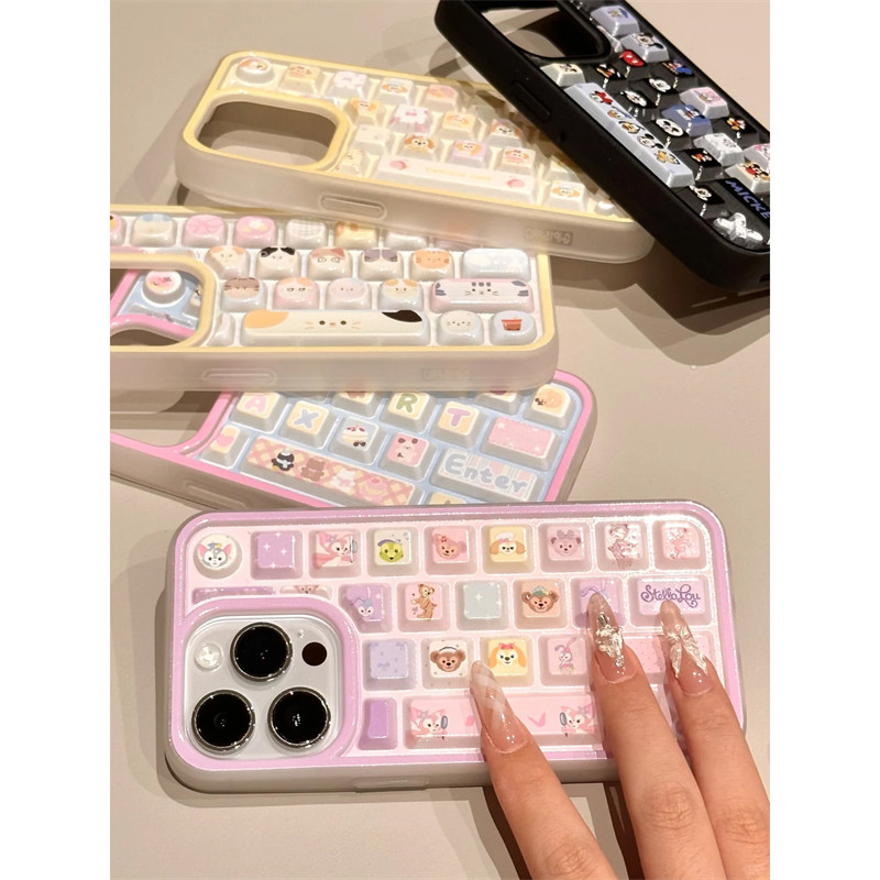 ins风可爱卡通玲娜贝儿系列立体键盘壳适用苹果16promax手机壳iPhone15新款16高级感13个性14pro防摔保护套14
