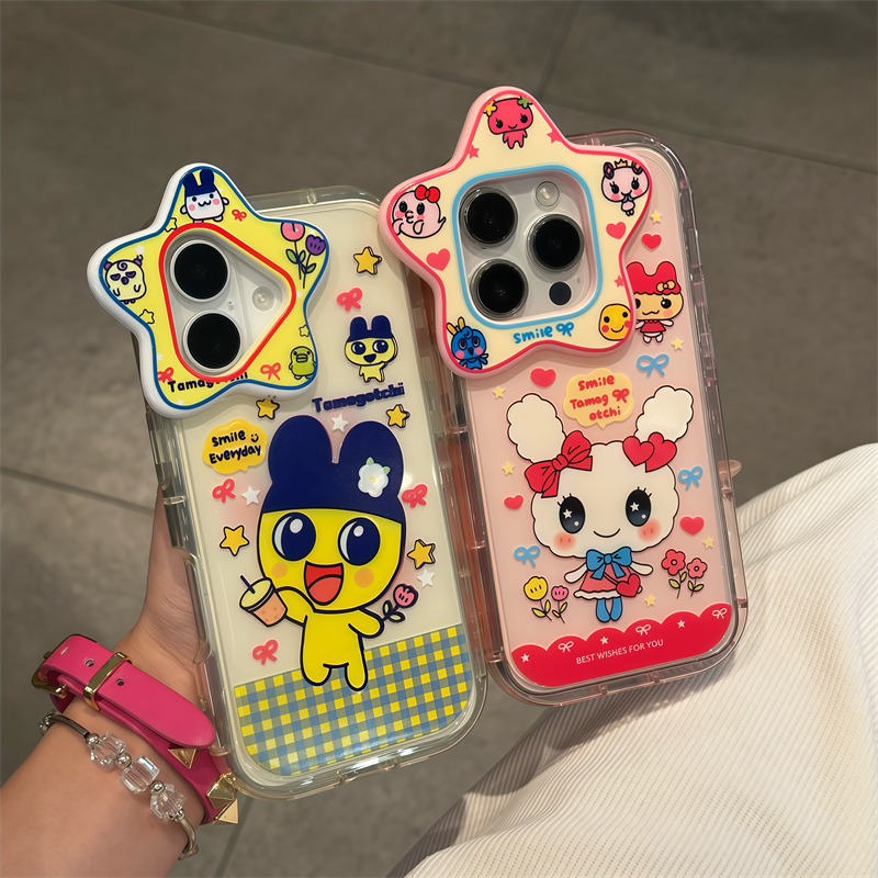 可爱五角星镜框拓麻歌子麻美吉适用苹果17promax手机壳iPhone16新款15创意13华为P70荣耀vivo小米14红米oppo