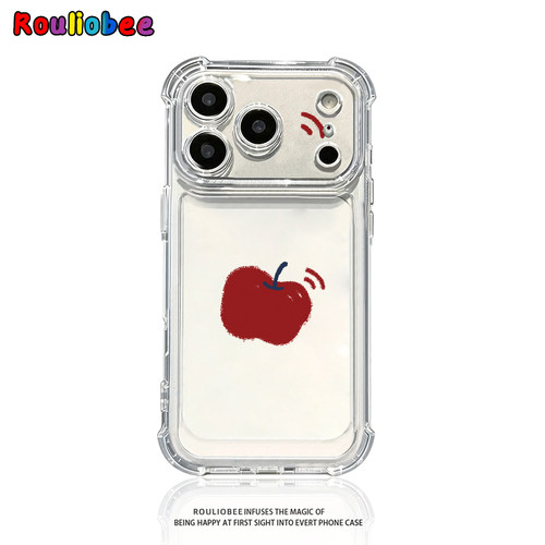 简约红苹果适用iphone17promax手机壳苹果16/15新款13华为mate70气囊防摔vivos30小米14oppo红米K80荣耀400潮