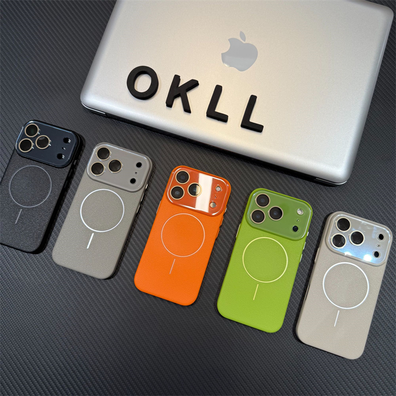 荔枝皮纹PC水晶护镜适用苹果17promax手机壳新品iphone17全包防摔磁吸保护套16/15/14pro超火独特情侣款外壳