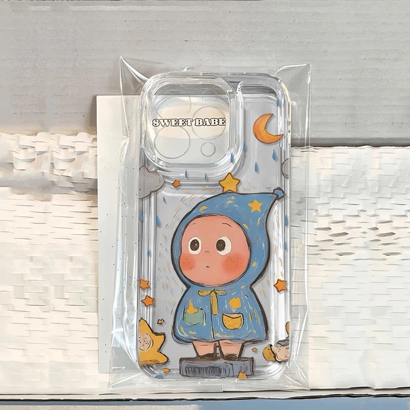 卡通雨衣星人适用iphone17promax手机壳苹果16/15/14新款13华为mate70创意vivos30小米17oppo红米K80荣耀400