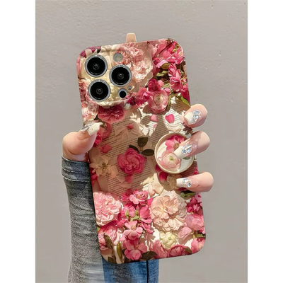 粉色花朵书本适用苹果17菲林手机壳iPhone16promax/14全包镜头13超好看15Pro高颜值女款vivoppo华为荣耀小米