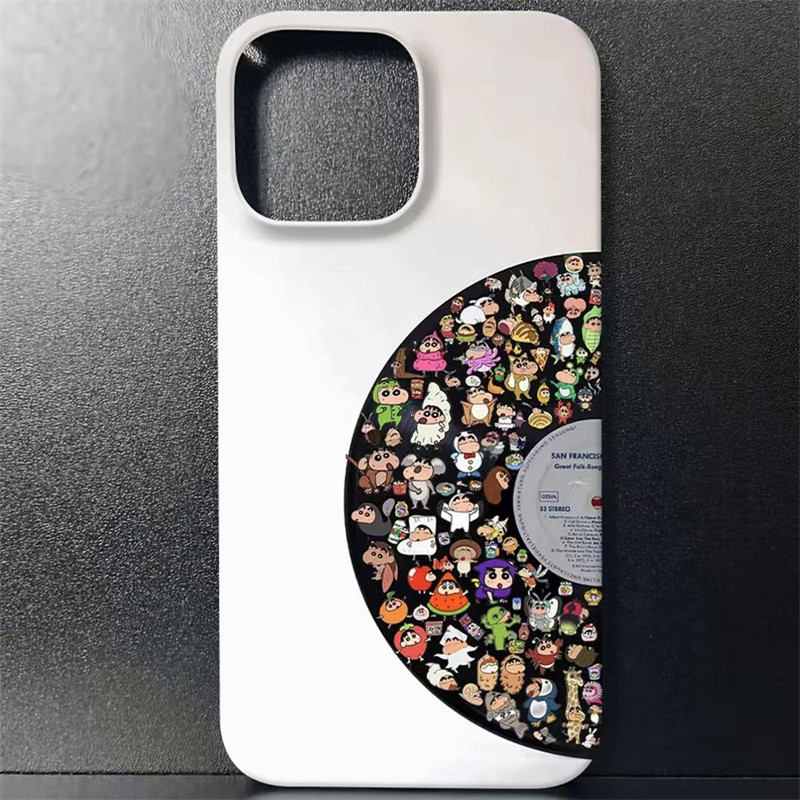 唱片蜡笔小新手机壳适用苹果16可爱iphone15promax卡通14plus动漫13mini创意12新款11个性x菲林8套xr/xs/7/se