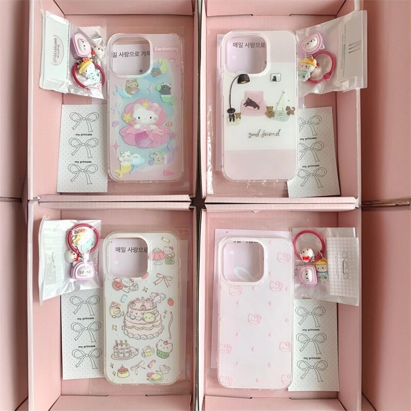 ins可爱蛋糕猫咪插画适用苹果17promax手机壳iPhone16新款13双层壳12华为P70荣耀400vivo小米15红米K80oppo