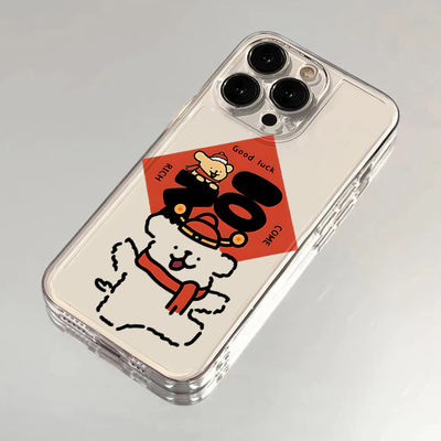 全机型硅胶软壳新年福线条小狗