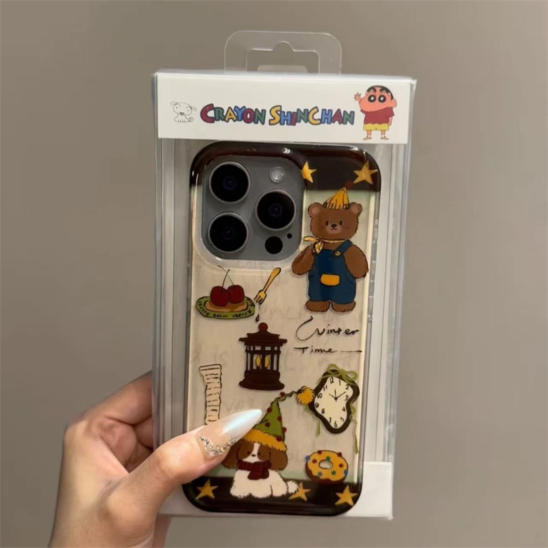 小众ins风甜品小熊适用苹果17promax手机壳iPhone16新款15双层壳13华为P70荣耀400vivos30小米14红米K80oppo