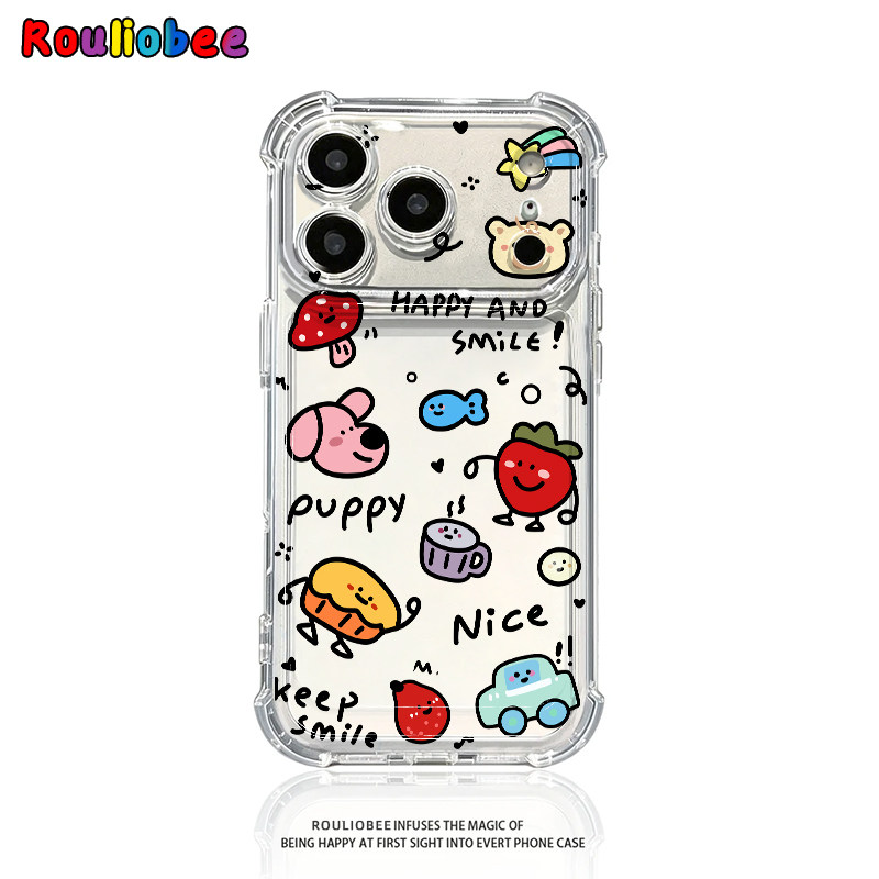 涂鸦英文动物适用iphone17promax手机壳苹果16/15新款13华为mate70气囊防摔vivos30小米14oppo红米K80荣耀400