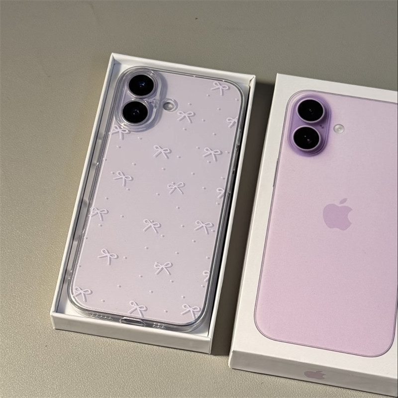 甜美紫色蝴蝶结适用iphone17promax手机壳苹果16/15新款13华为mate70创意vivos30小米14oppo红米K80荣耀400套