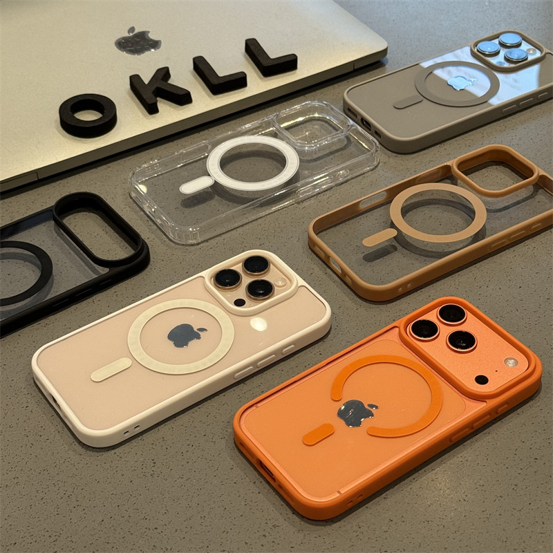 肤感磨砂新款星宇橙磁吸壳适用iPhone17promax手机壳苹果16pro简约14透明亚克力13防摔15pro新款保护套男女12