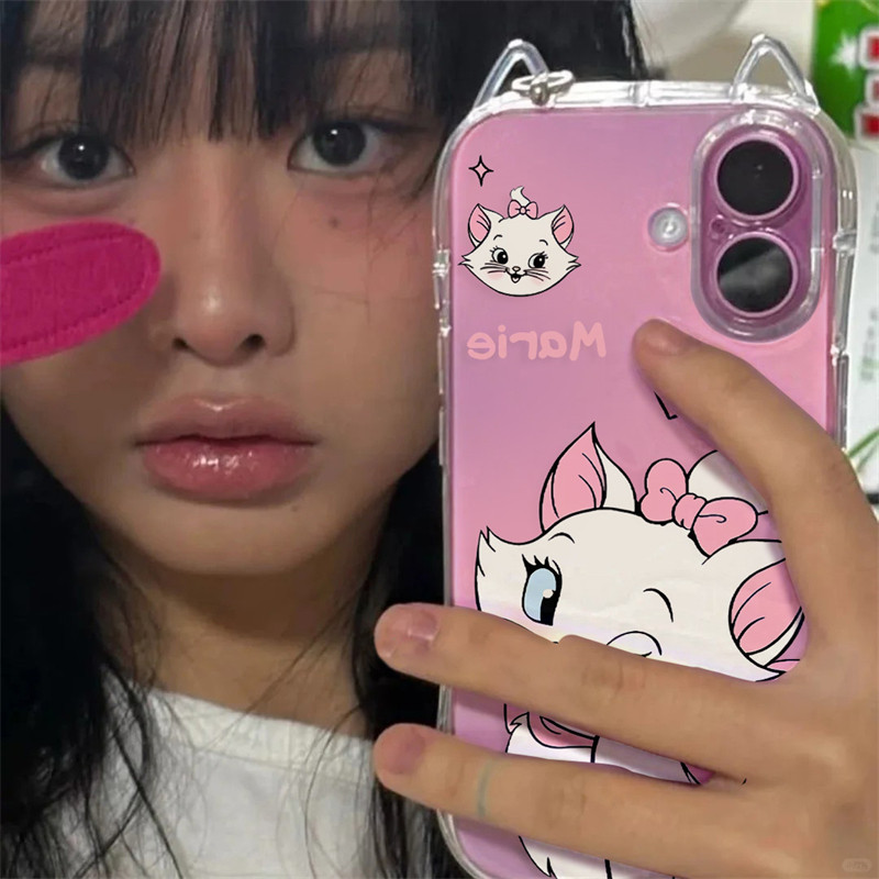 爱心粉玛丽猫立体猫耳朵适用16苹果15手机壳iPhone14promax网红气质女神13透明硅胶全包12新款保护套11创意xs,3C数码配件,手机保护套/壳,淘宝优惠券,粉丝福利购,淘宝优惠卷