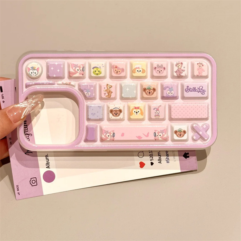 可爱键盘紫底星黛露适用苹果16promax手机壳16新款iphone15promax卡通14小众13pm防摔15创意12少女Pro保护套