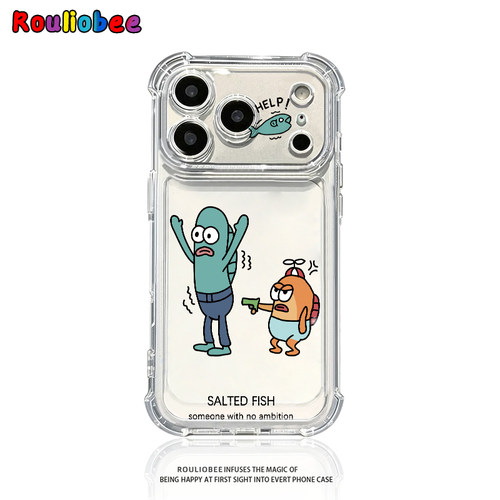 举手比奇堡鱼适用iphone17promax手机壳苹果16/15新款13华为mate70气囊防摔vivos30小米14oppo红米K80荣耀400